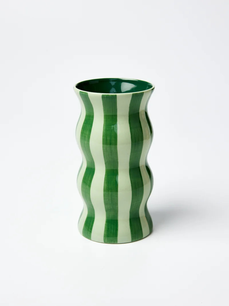 Wavy Green Stripe Vase
