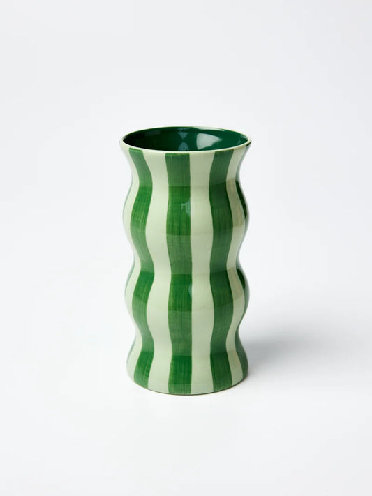 Wavy Green Stripe Vase