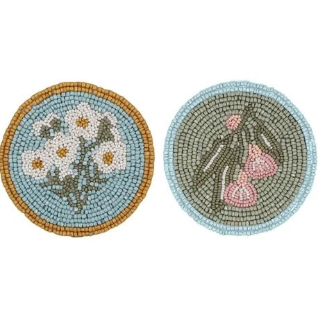 Beaded Floral Coasters