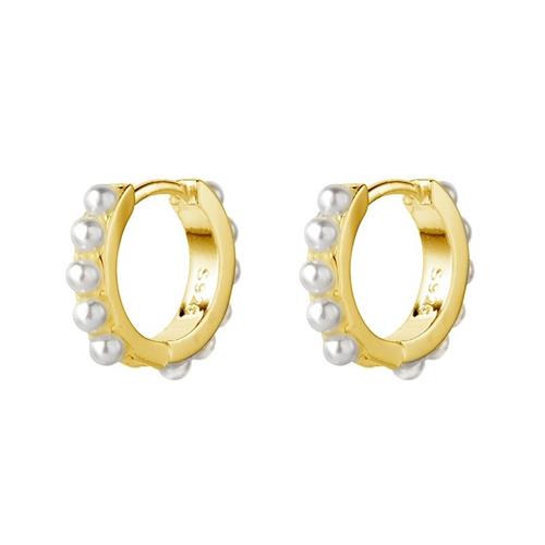Pearl Huggie Hoops