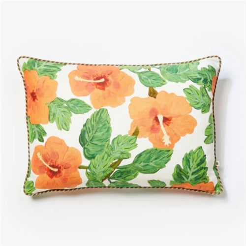 Hibiscus Coral Cushion 40cmx60cm