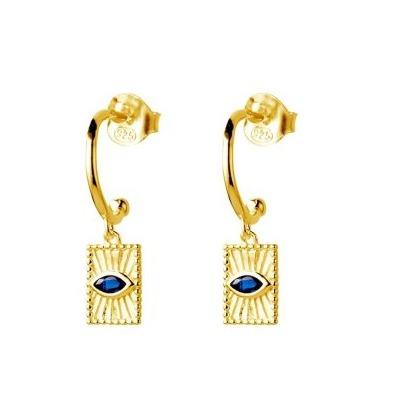 Sapphire Eye Hoops