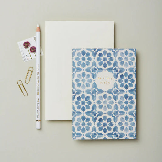 Blue Tile 'Birthday Wishes'