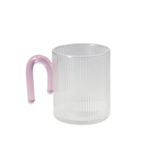Clear Ribbed Glass Mug