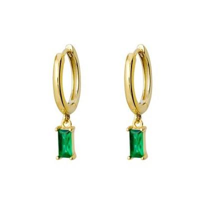 Emerald Drop Hoops