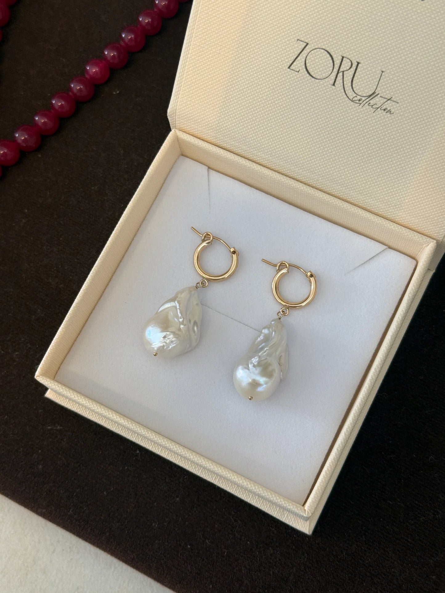 zoru - Baroque Pearl Gold Filled Hoop