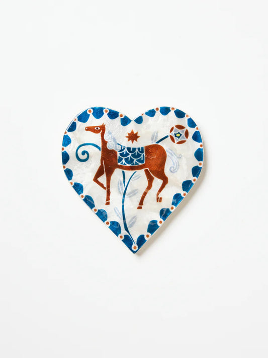 Heart White Horse Tile