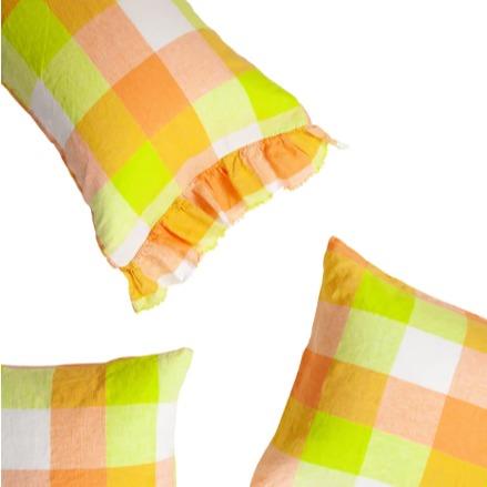 Peach Lemonade Check Pillowcase