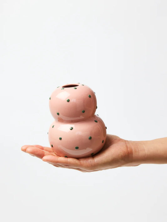 Pink & Green Dottie Vase