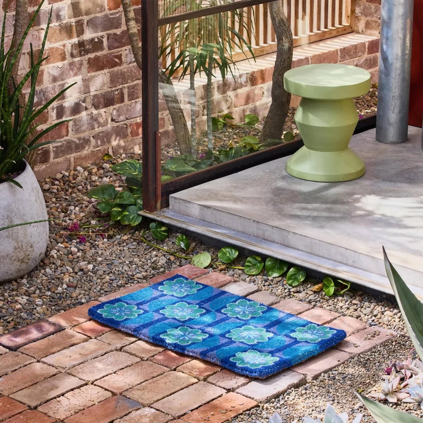 Door Mat Bloom Blue