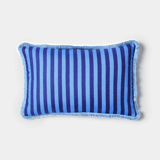Thin Stripe Blue Cushion 60x40