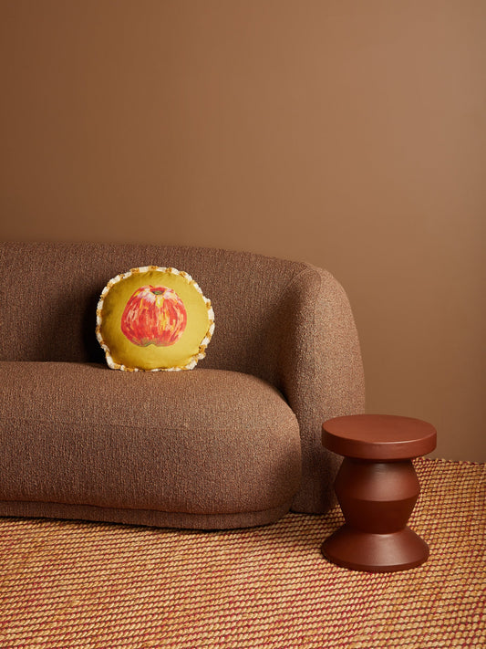 Apple Round Linen Cushion