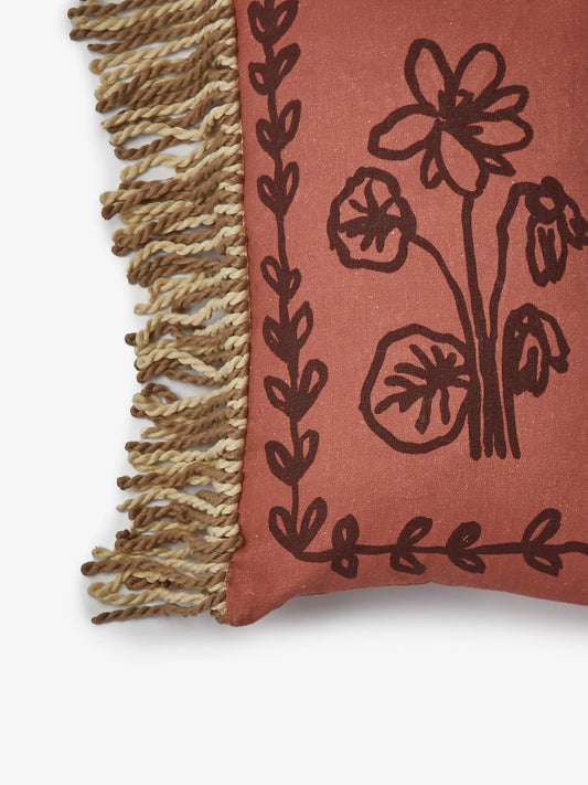 Petra Coral Linen Cushion