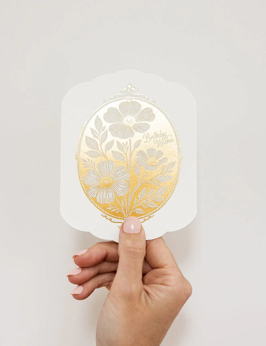 Gold 'Birthday Wishes' Card