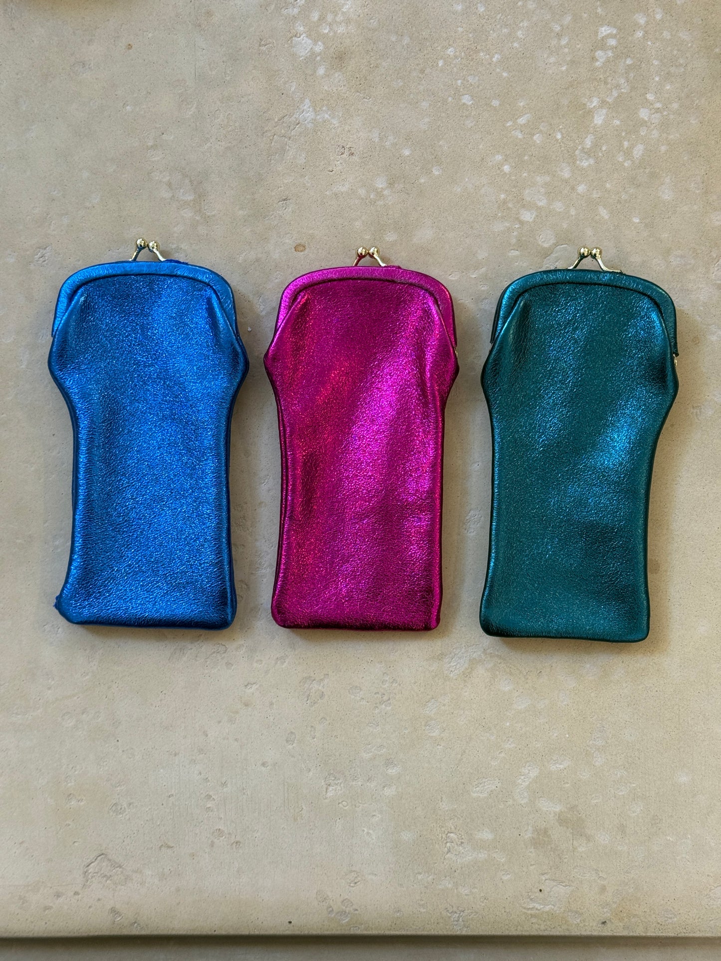 Leather Glasses Case - Emerald