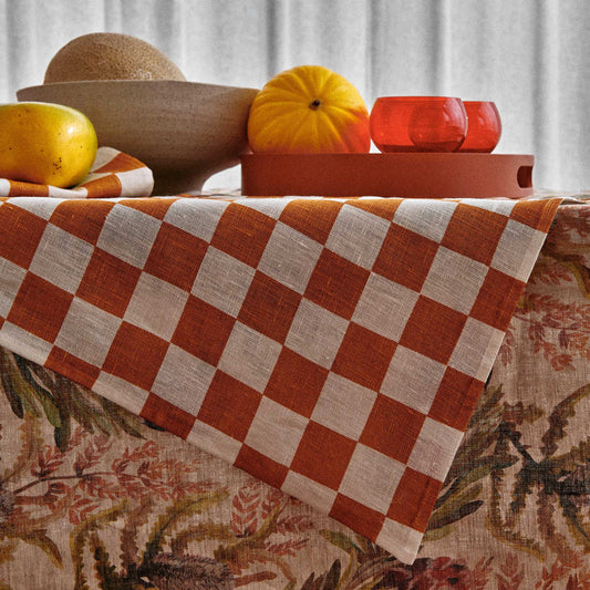 Small Checkers Tan Napkin