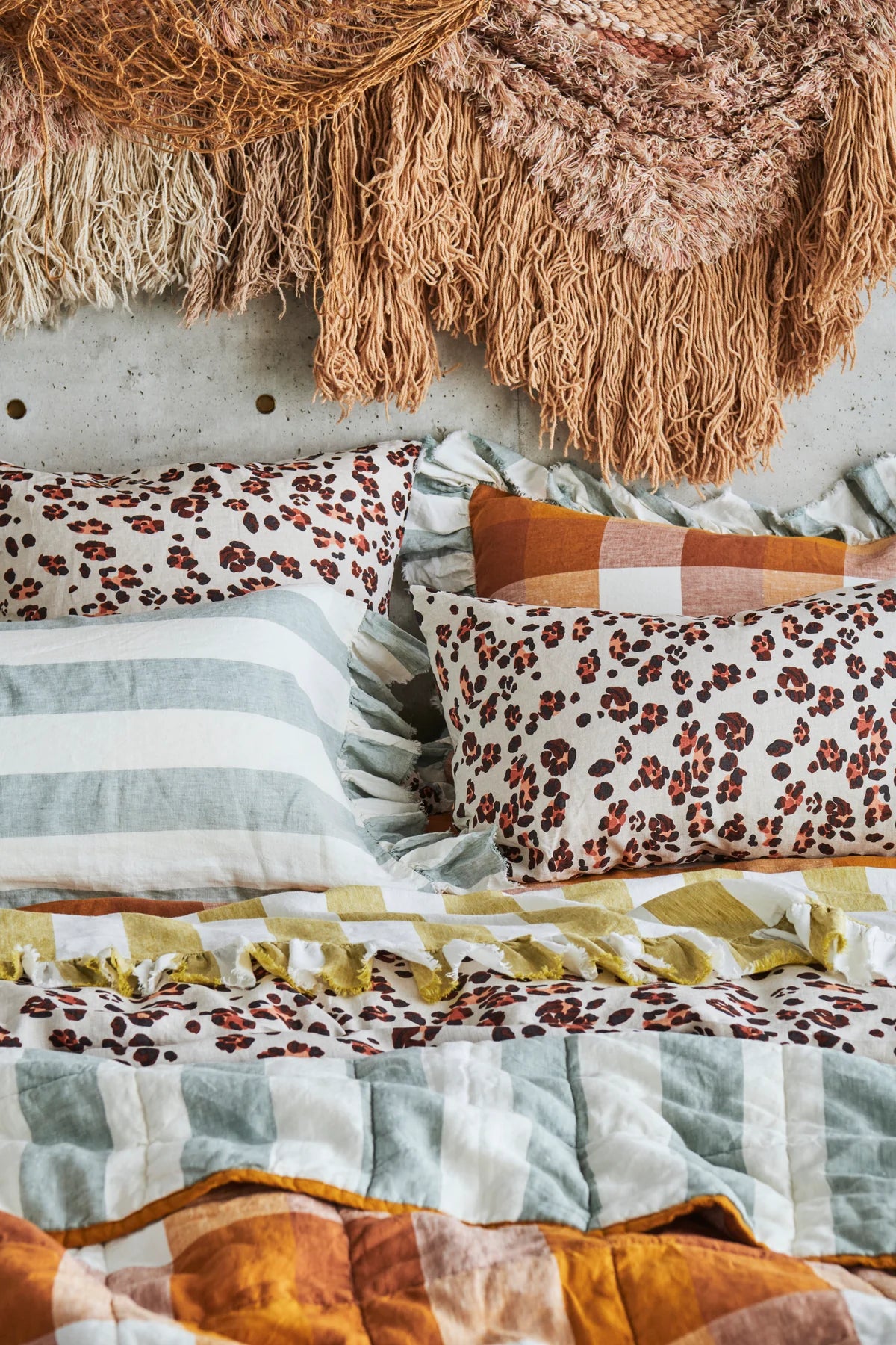 Fog Stripe Linen Pillowcase