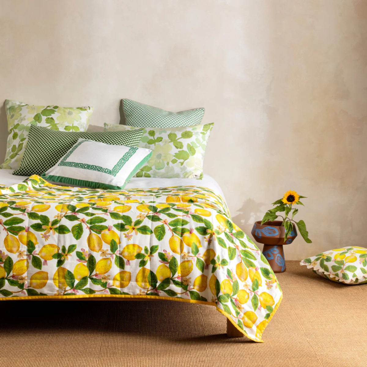 Pastel Floral Green Standard Pillowcase