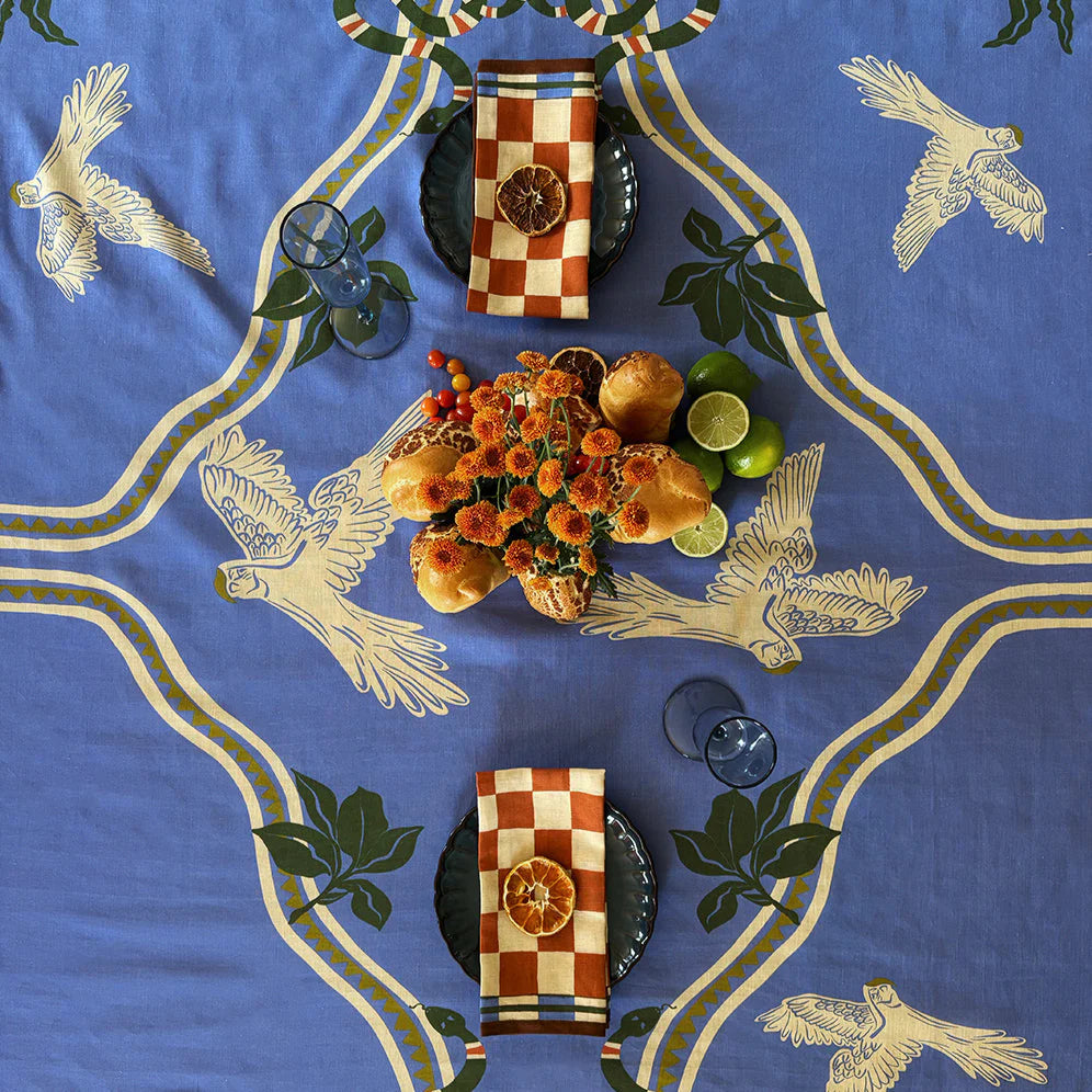 Aviary Tablecloth 150x250 Linen & Cotton