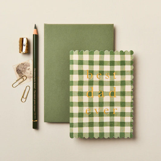 Green Gingham 'Best Dad Ever'