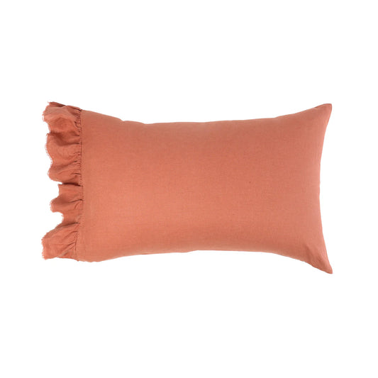 French Flax Linen pillowcase-sold individually Terracotta
