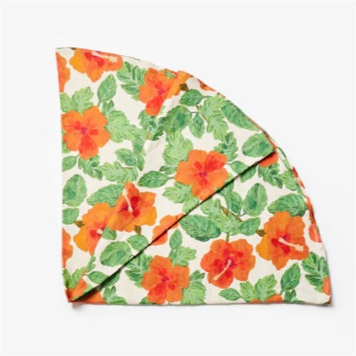 Hibiscus Round Tablecloth in Red (350cm x 145cm)