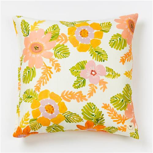 Linen Euro Pillowcase Sunset Floral Multi