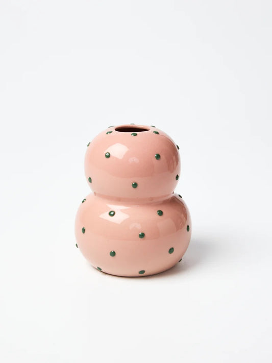 Pink & Green Dottie Vase