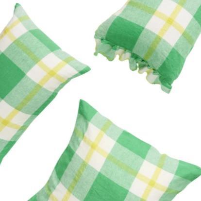 Zest Check Linen Pillowcase