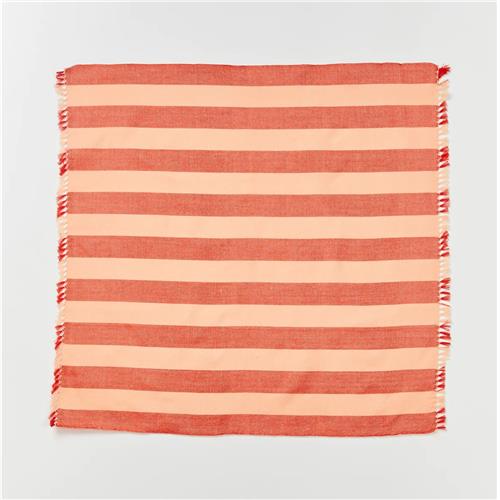 Woven Stripe Red Napkin