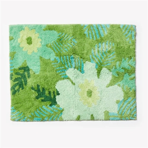 Bath Mat Floral Green