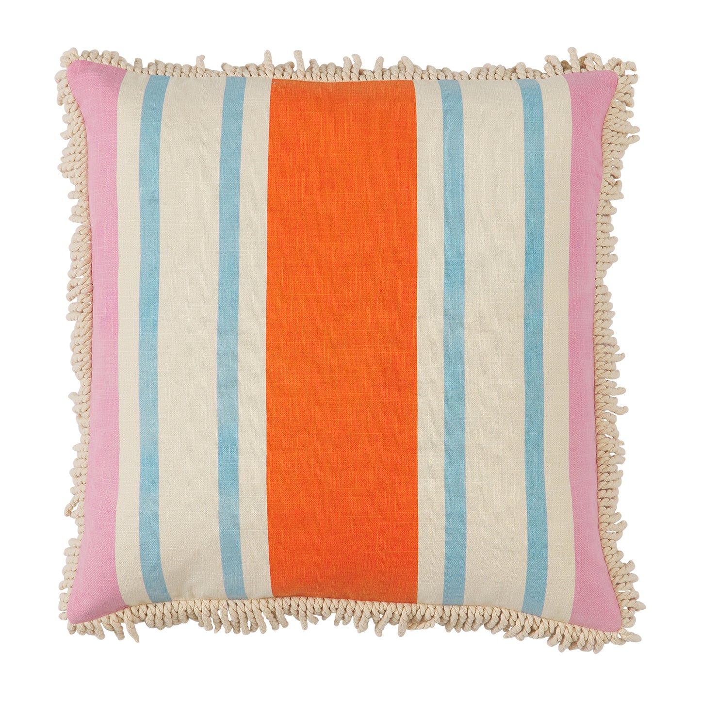 Tishy Fringe Cushion - Dahlia