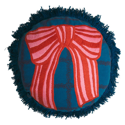 Lottie Embroidered Round Cushion