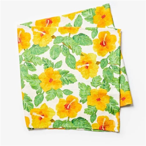 Hibiscus Tablecloth in Yellow (250cm x 145cm)