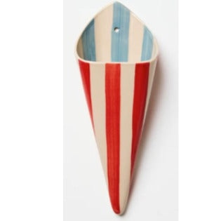 Folly Wall Vase red stripe