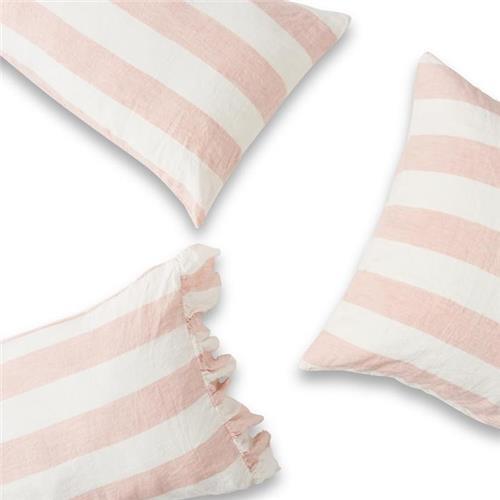 Linen Pillowcase Blush Stripe