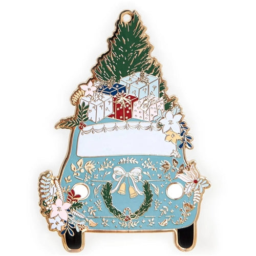 Enamel Christmas Ornament - Car