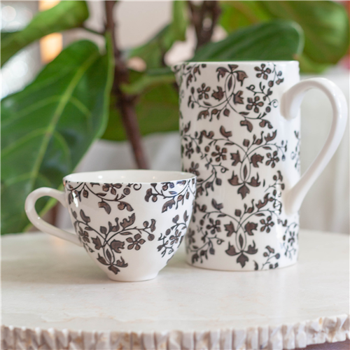 Floral Handpainted Jug-Noir