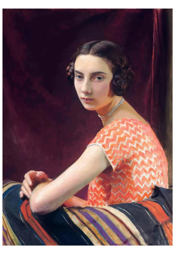 Vintage Art Print Collection- matt giclee 250g art paper Orange Dress