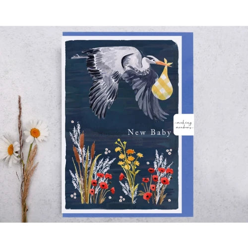 'New Baby' Heron Bird Card