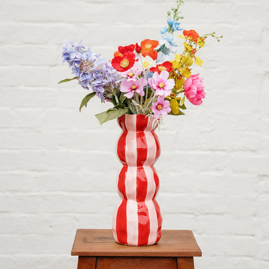 Three Tier Bubble Vase Pink & Red