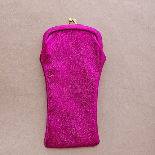 Leather Glasses Case - Fuchsia