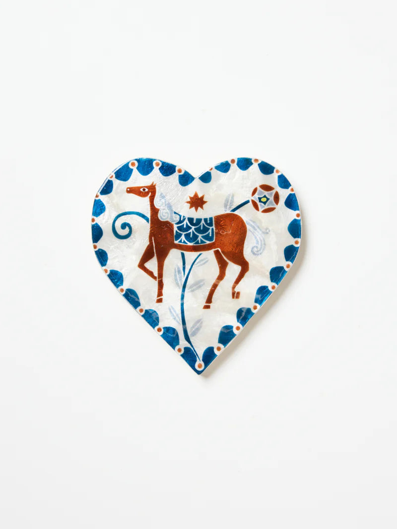 Heart White Horse Tile