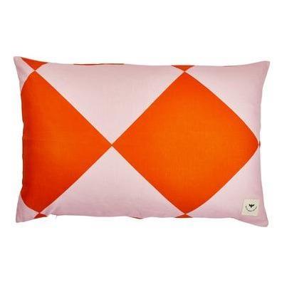 Linen Pillowcase Checkers Tangerine