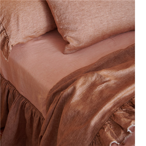 Cinnamon French Flax Linen Duvet Cover