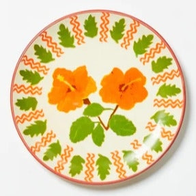 Red Hibiscus Plate