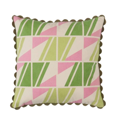 Brae Print Cushion - Bay Leaf