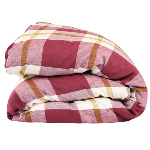 Plum Check Duvet