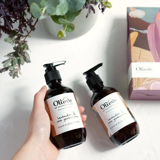 Olieve Wash and Cream Twin Set- Lavender & Rose Geranium