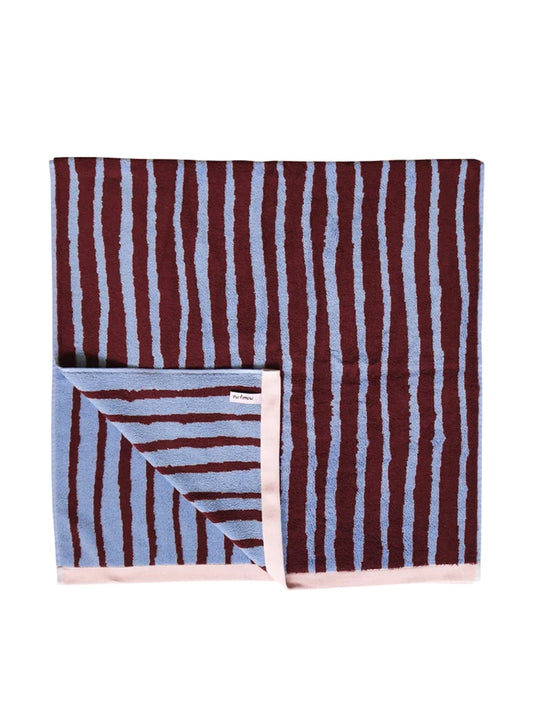 Burgundy Blue Bath Towel